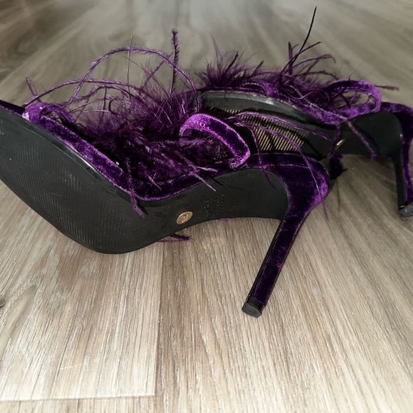 Zara Women's Vibrant Purple Feather Sandals - Picture 2 of 2
